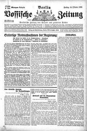 Vossische Zeitung on Oct 12, 1923
