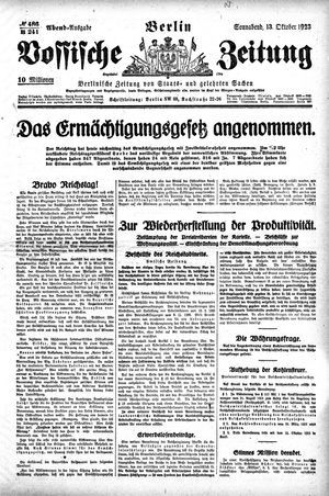 Vossische Zeitung vom 13.10.1923