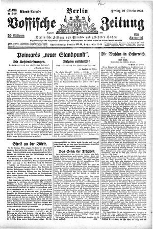 Vossische Zeitung vom 19.10.1923