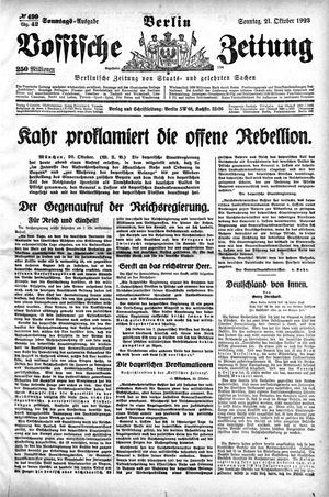 Vossische Zeitung vom 21.10.1923