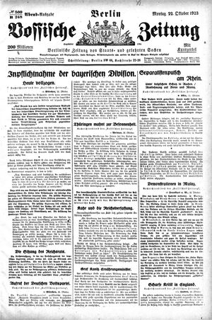 Vossische Zeitung vom 22.10.1923