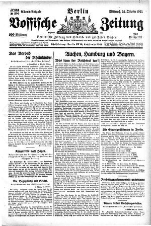 Vossische Zeitung vom 24.10.1923