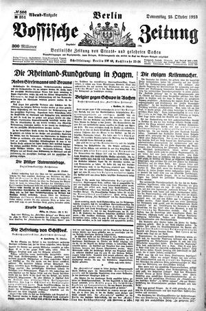 Vossische Zeitung vom 25.10.1923