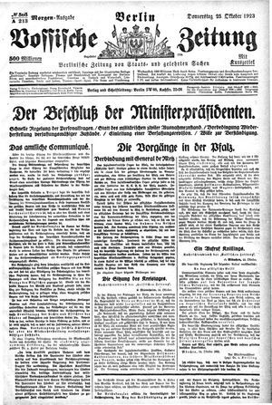 Vossische Zeitung vom 25.10.1923
