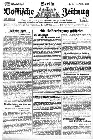 Vossische Zeitung vom 26.10.1923