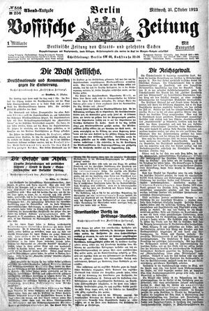 Vossische Zeitung vom 31.10.1923