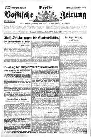 Vossische Zeitung vom 02.11.1923