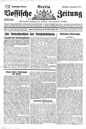 Vossische Zeitung vom 04.11.1923