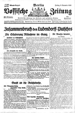 Vossische Zeitung vom 09.11.1923
