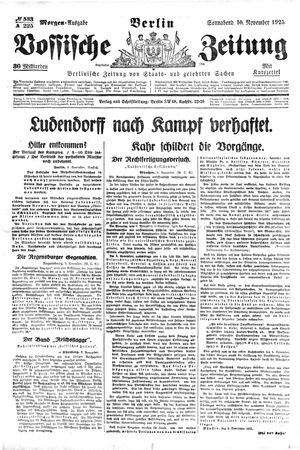 Vossische Zeitung vom 10.11.1923