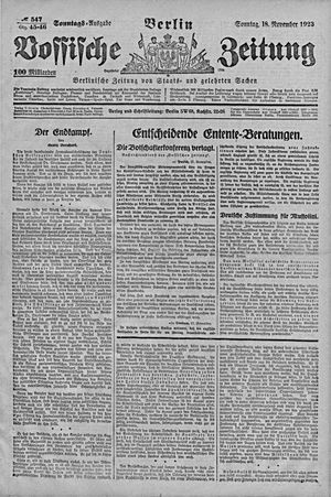 Vossische Zeitung vom 18.11.1923