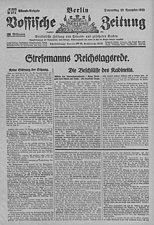 Vossische Zeitung vom 22.11.1923