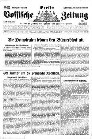 Vossische Zeitung vom 29.11.1923