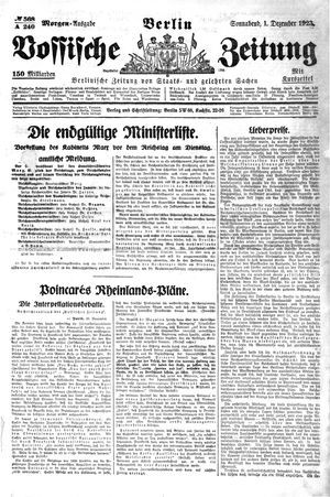 Vossische Zeitung vom 01.12.1923