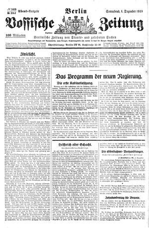 Vossische Zeitung vom 01.12.1923