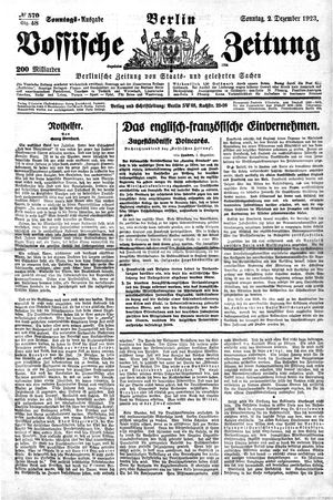Vossische Zeitung vom 02.12.1923