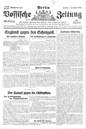 Vossische Zeitung vom 07.12.1923