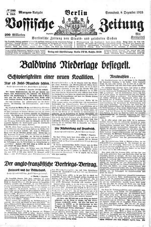 Vossische Zeitung vom 08.12.1923