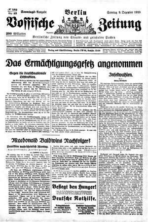 Vossische Zeitung vom 09.12.1923