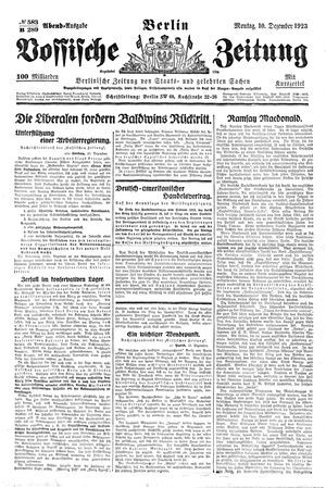 Vossische Zeitung vom 10.12.1923