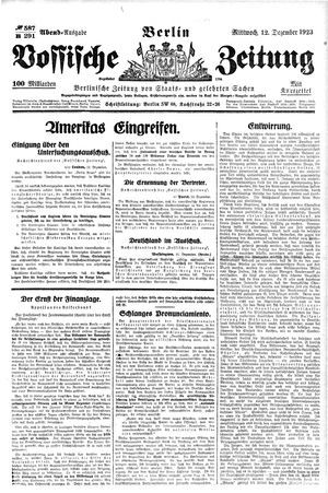 Vossische Zeitung vom 12.12.1923