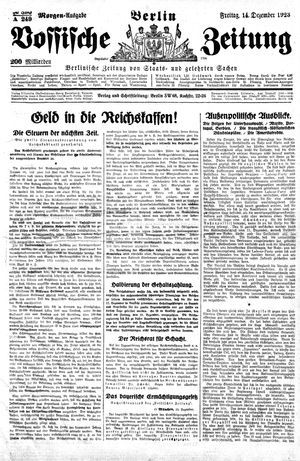Vossische Zeitung vom 14.12.1923