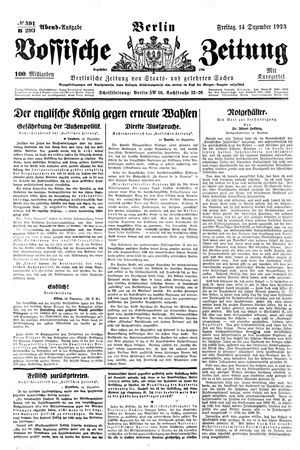 Vossische Zeitung vom 14.12.1923