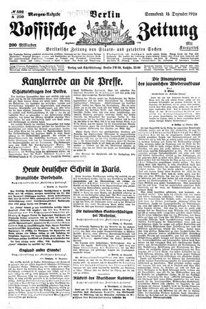 Vossische Zeitung vom 15.12.1923