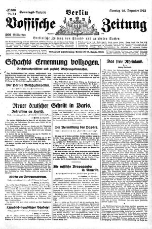 Vossische Zeitung vom 23.12.1923