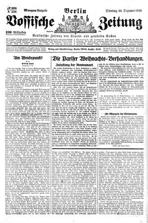 Vossische Zeitung vom 25.12.1923