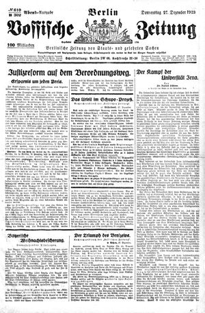 Vossische Zeitung vom 27.12.1923