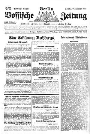Vossische Zeitung vom 30.12.1923