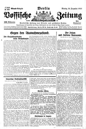Vossische Zeitung vom 31.12.1923