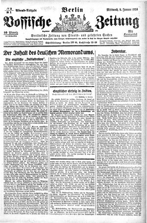 Vossische Zeitung vom 02.01.1924