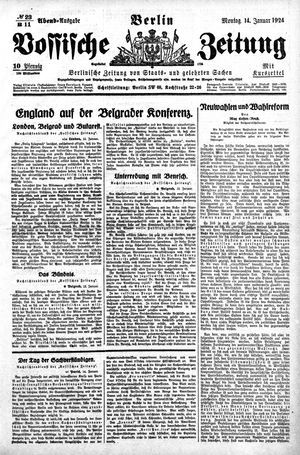 Vossische Zeitung on Jan 14, 1924