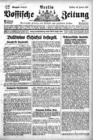 Vossische Zeitung on Jan 18, 1924