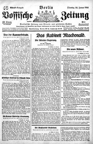 Vossische Zeitung on Jan 22, 1924