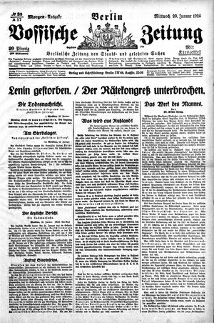 Vossische Zeitung vom 23.01.1924