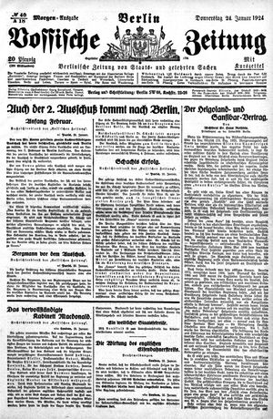 Vossische Zeitung vom 24.01.1924