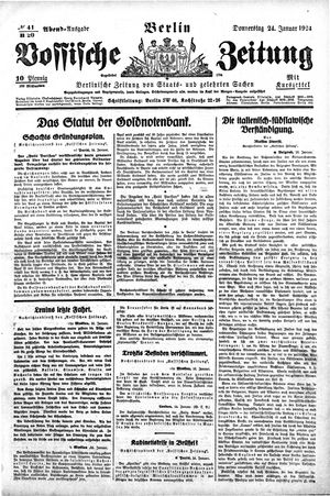 Vossische Zeitung vom 24.01.1924