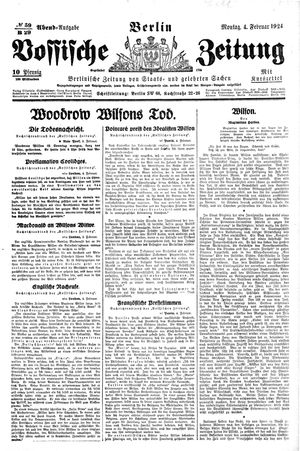 Vossische Zeitung vom 04.02.1924