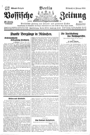 Vossische Zeitung vom 06.02.1924
