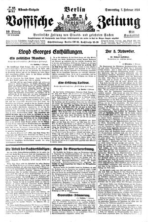 Vossische Zeitung vom 07.02.1924