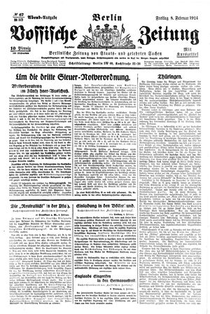 Vossische Zeitung on Feb 8, 1924