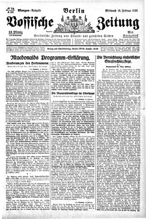Vossische Zeitung vom 13.02.1924