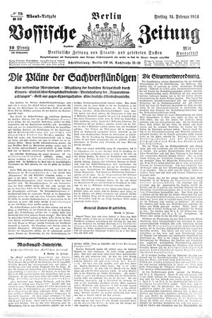 Vossische Zeitung vom 15.02.1924
