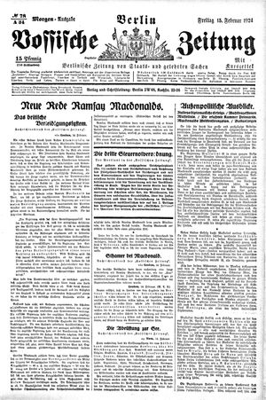 Vossische Zeitung vom 15.02.1924