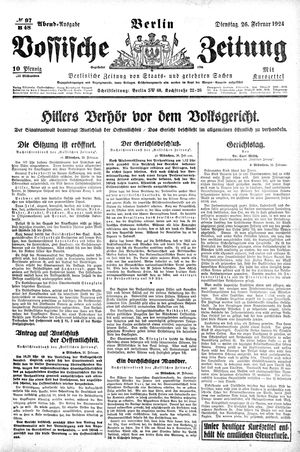 Vossische Zeitung vom 26.02.1924