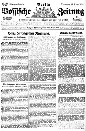 Vossische Zeitung vom 28.02.1924