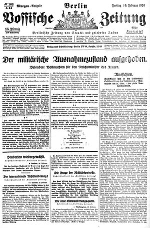 Vossische Zeitung on Feb 29, 1924